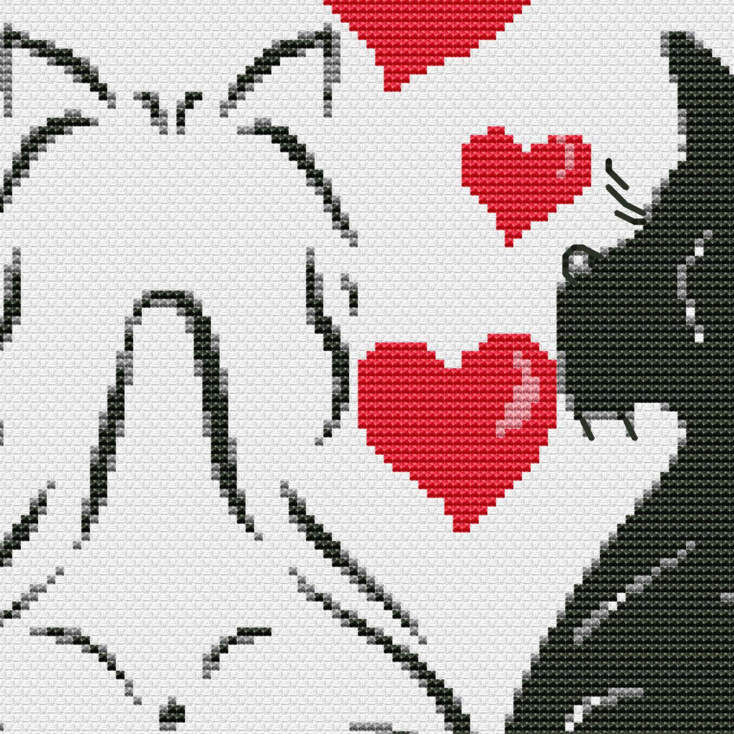 Puppy Love cross stitch pattern, gift for dog or puppy lover, simple quick counted cross stitch, instant download PDF