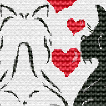 Puppy Love cross stitch pattern, gift for dog or puppy lover, simple quick counted cross stitch, instant download PDF