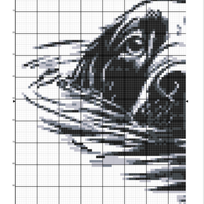 Swimming Dog Counted Cross-Stitch Pattern, Dog Cross Stitch Pattern, Monochrome Cross Stitch, Instant PDF Download