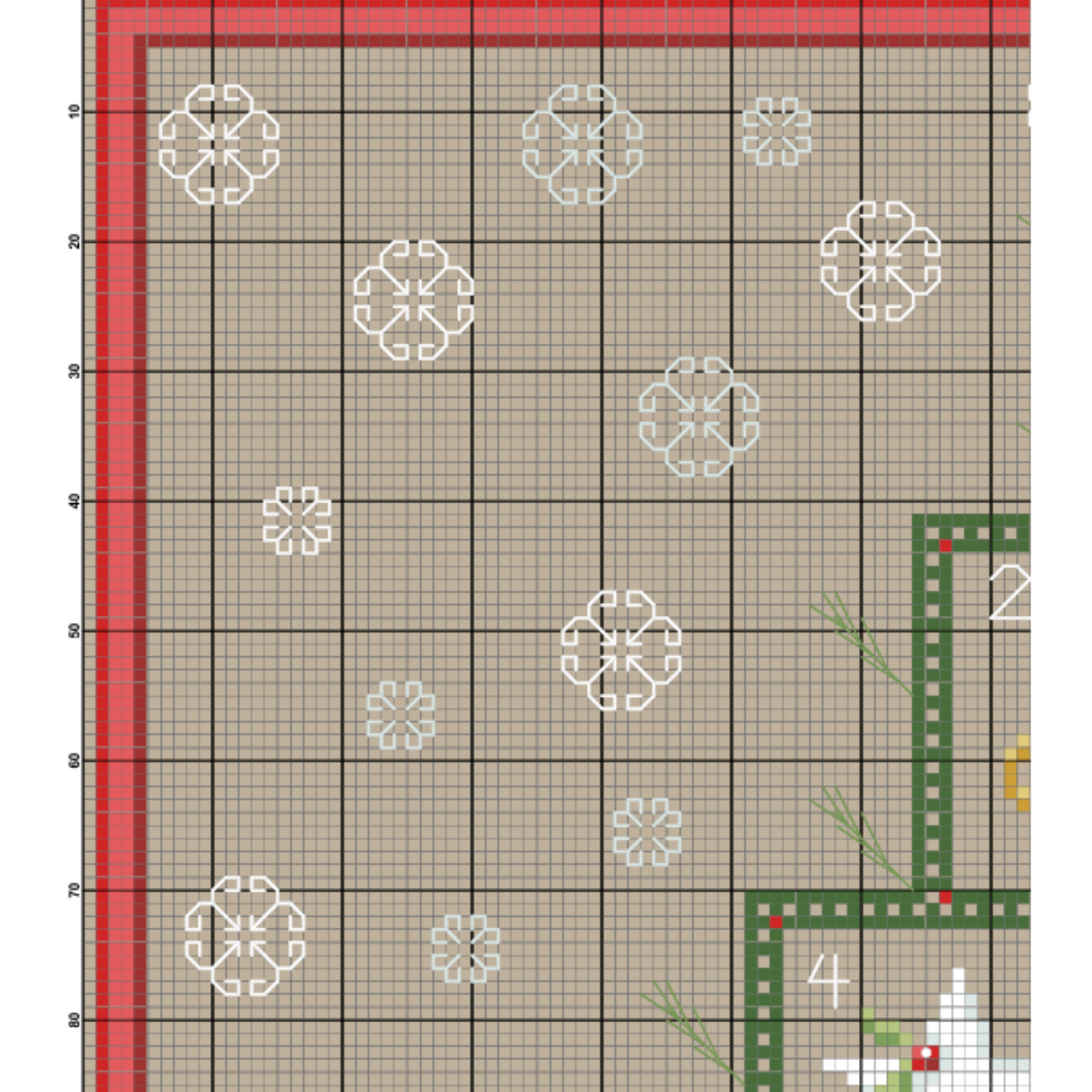 Christmas Tree Advent Calendar cross stitch, Merry Christmas sampler, Winter Advent Sampler pdf, Winter Cross Stitch pattern