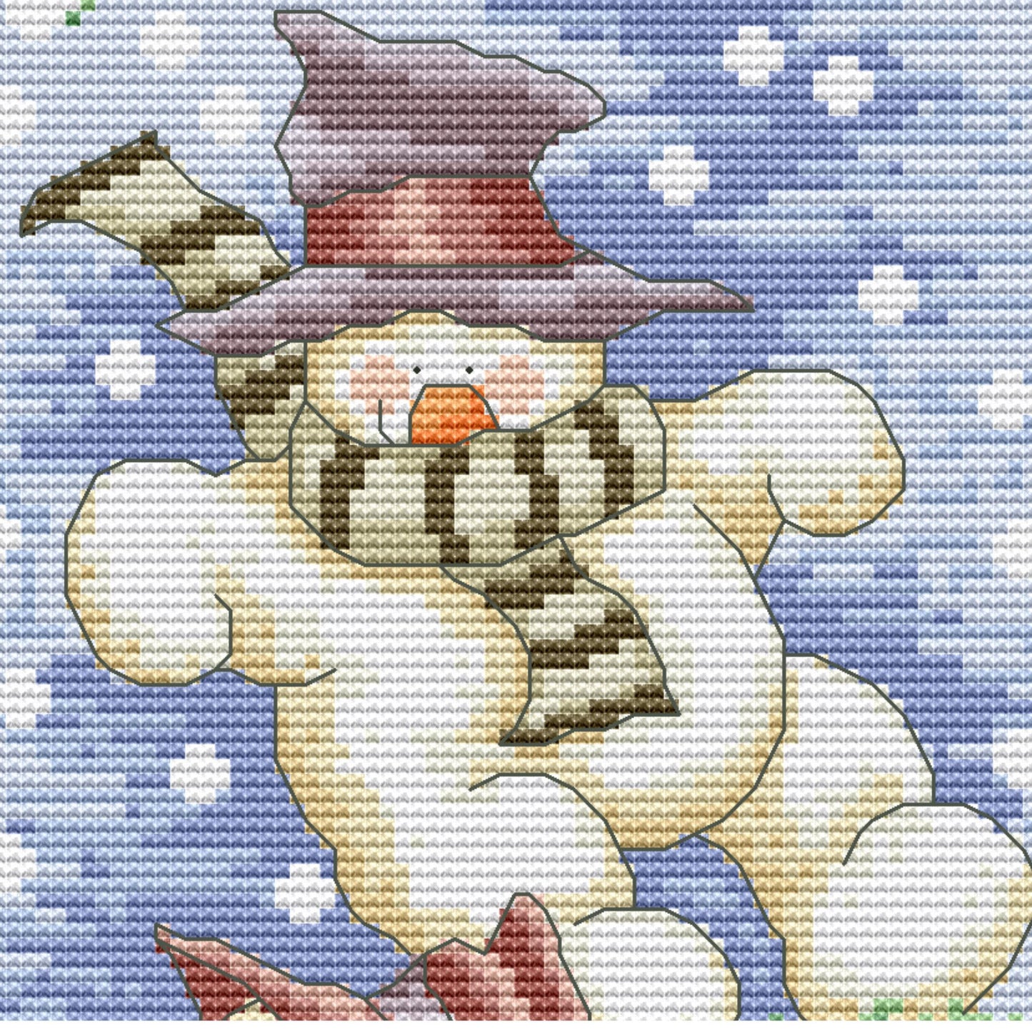 Snowmen Stocking Christmas Stocking | Snowmen PDF Counted cross stitch pattern | Christmas Digital cross stitch chart | Christmas Eve PDF cross stitch pattern