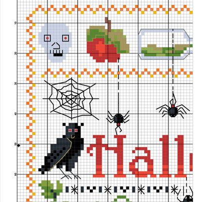 Halloween cross stitch pattern Spooky cross stitch Bat cross stitch Pumpkin cross stitch Ghost embroidery