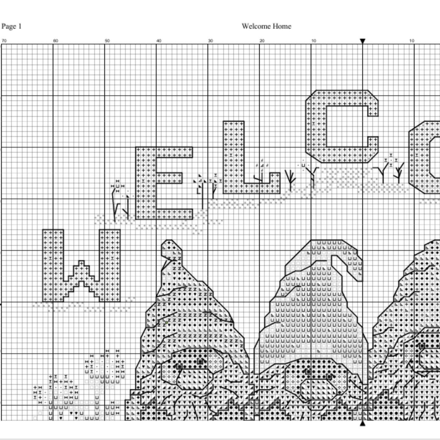 Welcome Home Gnomes Cross Stitch PDF | Instant Download | Cute Counted Cross Stitch Chart | Modern Cross Stitch