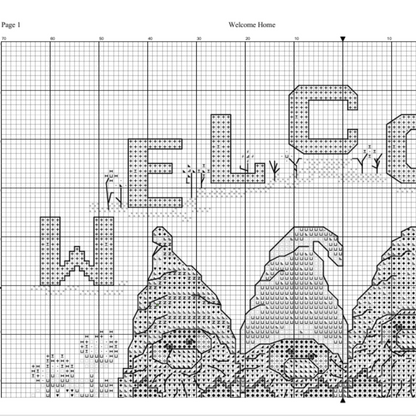 Welcome Home Gnomes Cross Stitch PDF | Instant Download | Cute Counted Cross Stitch Chart | Modern Cross Stitch