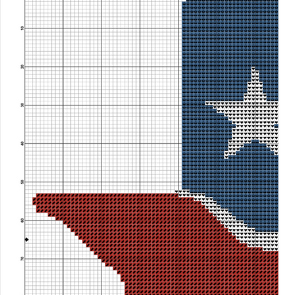 Texas Flag cross stitch PDF pattern | Texas Decor | Patriotic Embroidery
