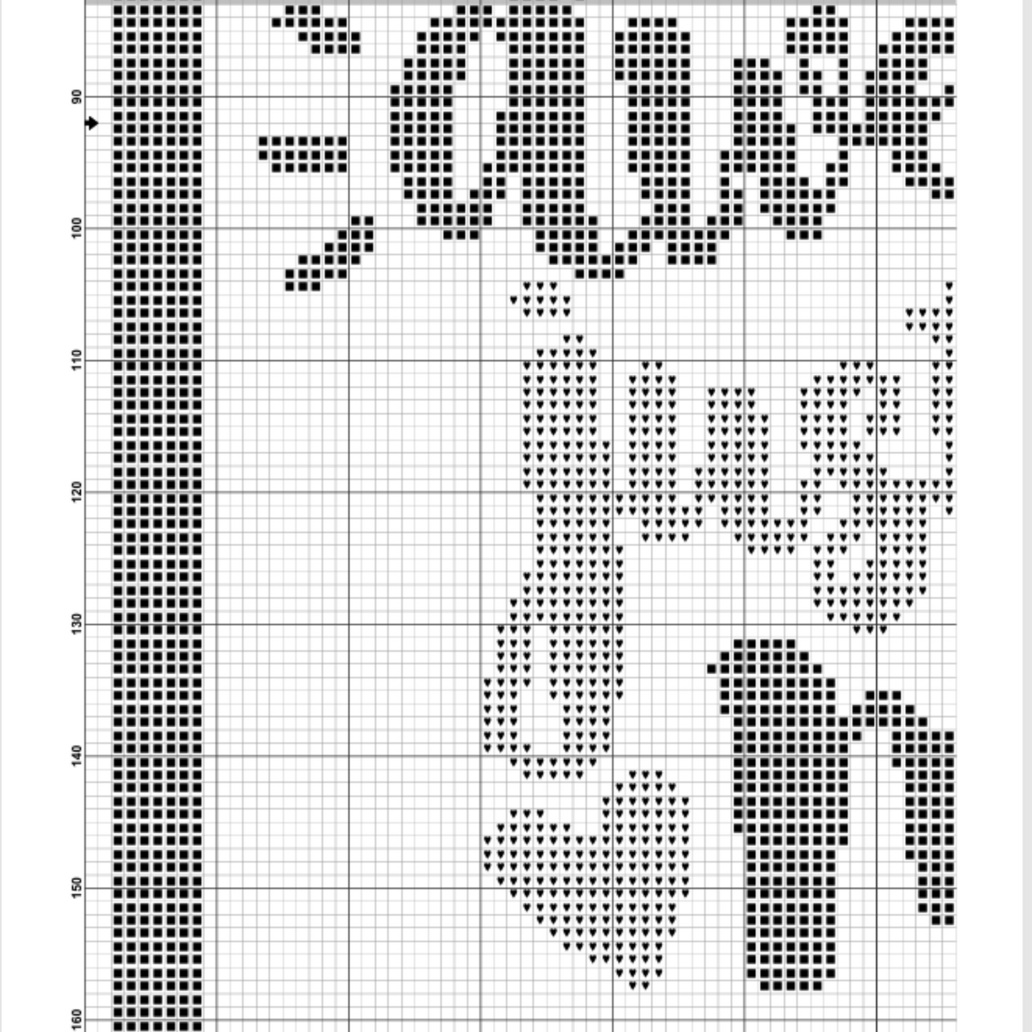 I Love you cross stitch pattern | Beginner friendly |Instant PDF Download