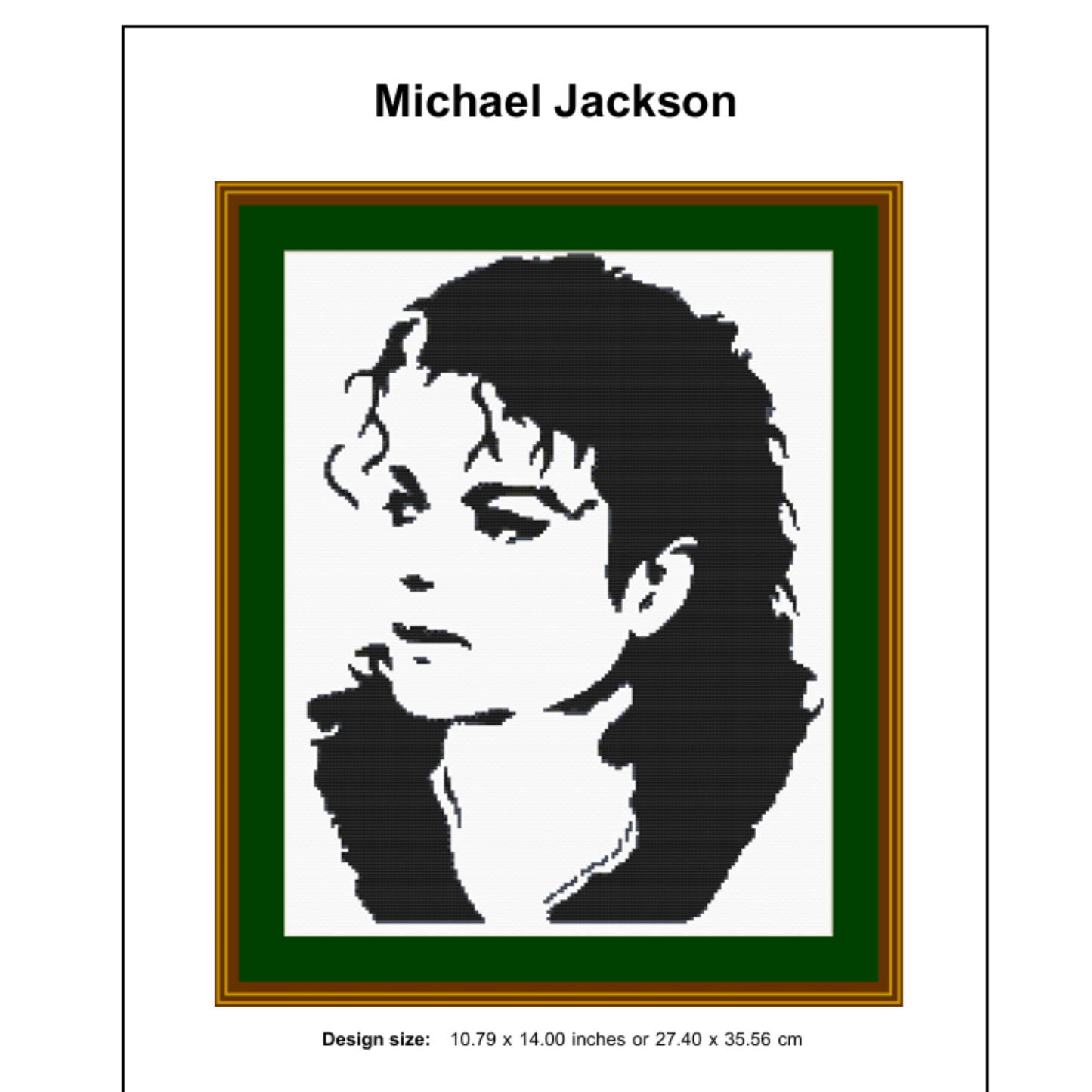 Michael Jackson Cross Stitch Pattern, Digital PDF Download, Monochrome Blackwork, Instant Download PDF