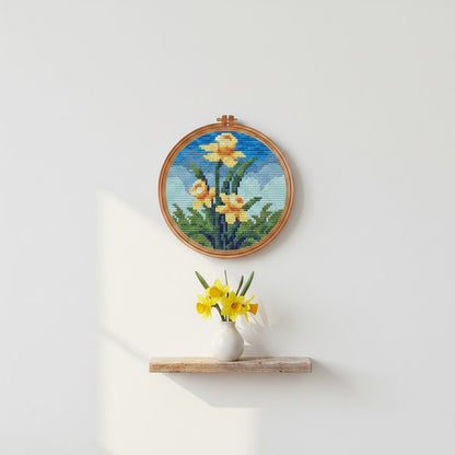 Spring Bloom — Daffodil Cross Stitch Pattern