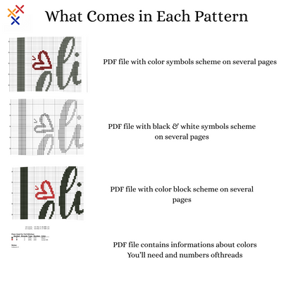 Live Laugh Love cross stitch pattern | Digital PDF Instant Download |Easy Beginner Pattern