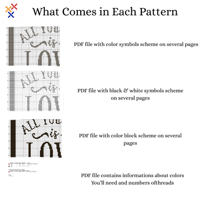 Love Tea Cross Stitch Pattern | PDF Instant Download |Modern Cross Stitch Pattern