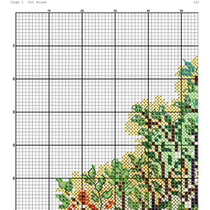 Cat House Cross Stitch Pattern | Modern Cross Stitch | Digital Download | Pet Lover Gift | Pattern Keeper PDF