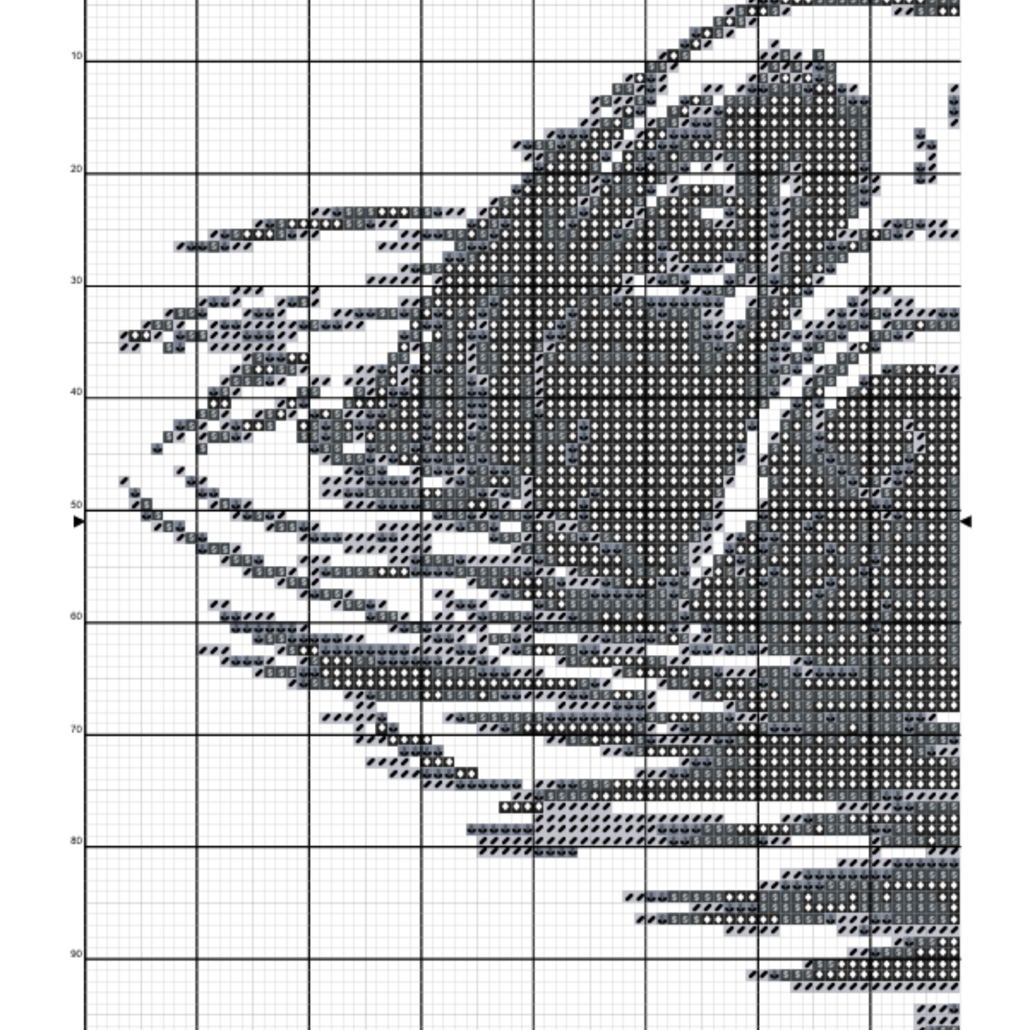 Swimming Dog Counted Cross-Stitch Pattern, Dog Cross Stitch Pattern, Monochrome Cross Stitch, Instant PDF Download