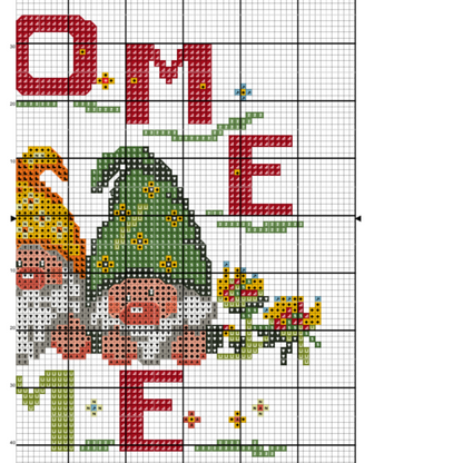 Welcome Home Gnomes Cross Stitch PDF | Instant Download | Cute Counted Cross Stitch Chart | Modern Cross Stitch