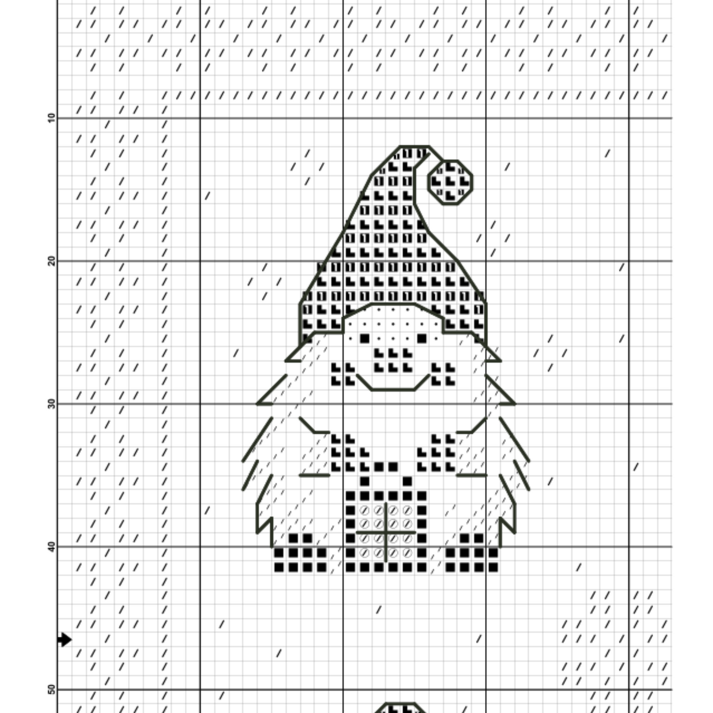 Christmas gnome, Cross stitch, Christmas cross stitch, Gnomes cross stitch, Modern cross stitch