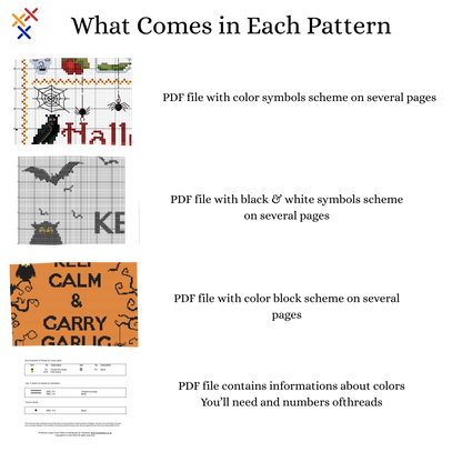 Funny Halloween Cross Stitch pattern | Halloween cross stitch | Instant Download PDF| Monochrome cross stitch