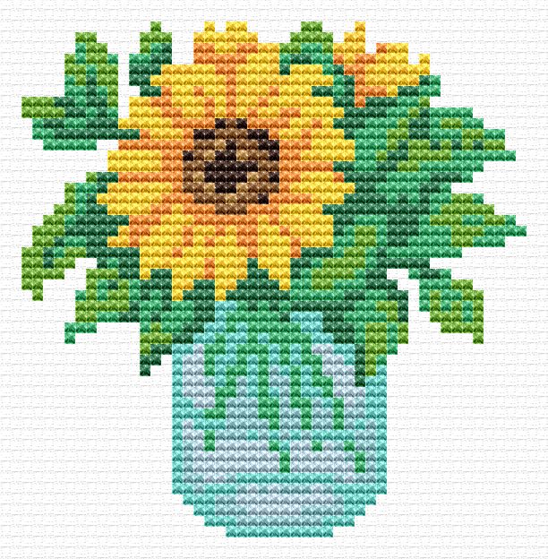 Little Sunflower Cross Stitch Pattern — FREE Instant PDF Download