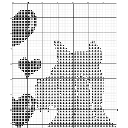 Puppy Love cross stitch pattern, gift for dog or puppy lover, simple quick counted cross stitch, instant download PDF