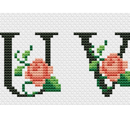 Floral Alphabet Cross Stitch Pattern | Complete A-Z & Numbers | Instant Download PDF