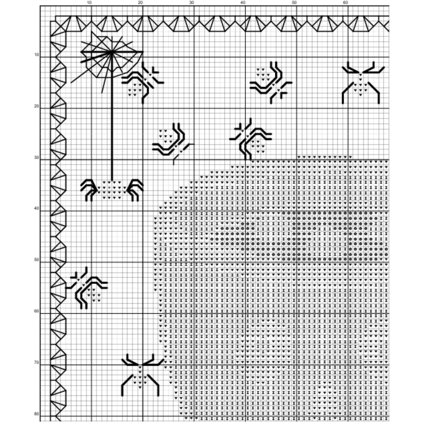 Spooky Cups Cross Stitch pattern | Halloween cross stitch | Instant Download PDF