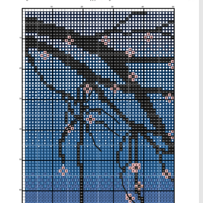 Happy Morning silhouette cross stitch pattern, cross stitch PDF, instant download