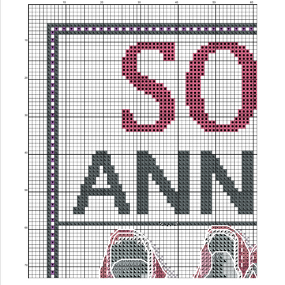 Birth announcement modern cross stitch pattern, baby, personalized, boy girl nursery decor, counted, chart, gift DIY, digital PDF