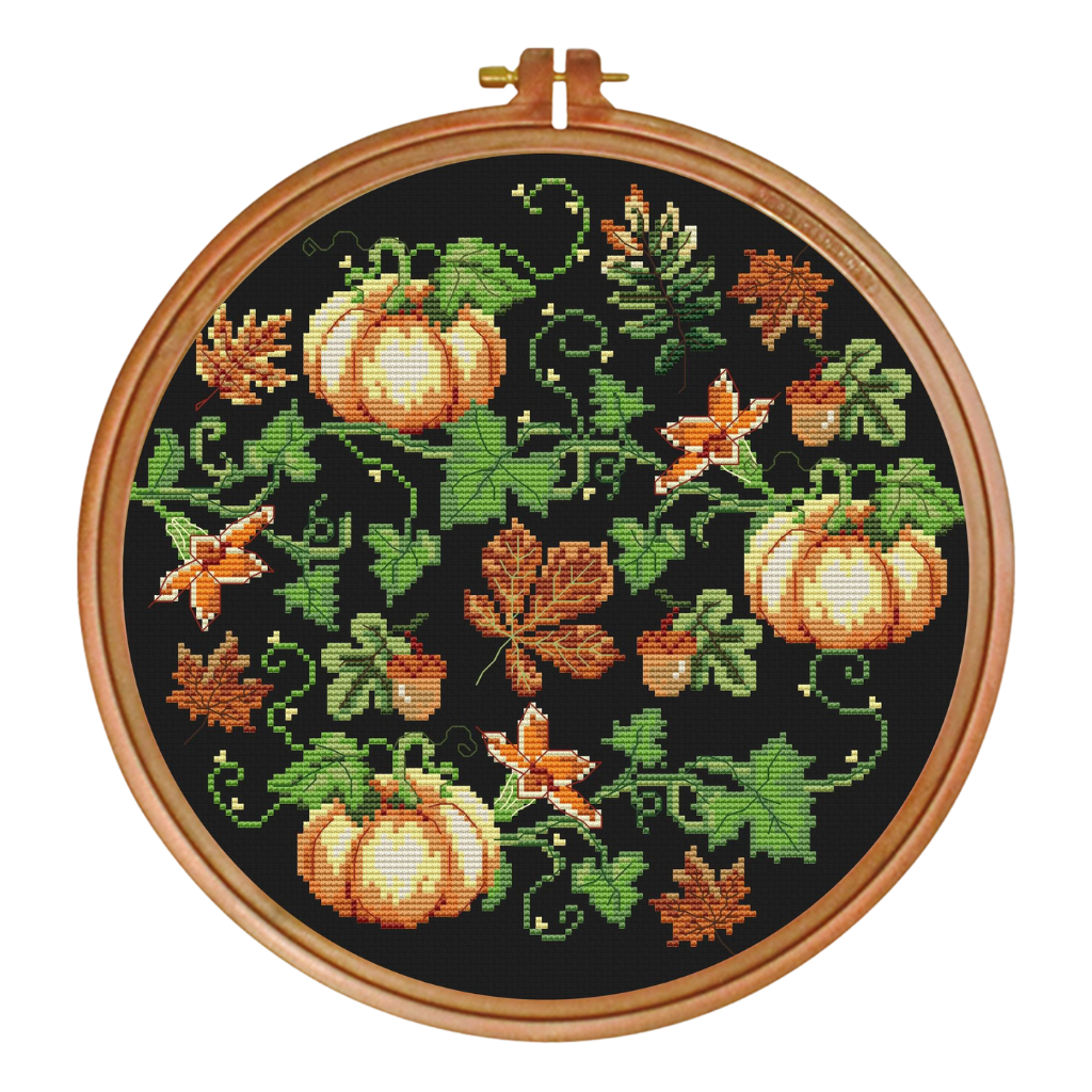 Fall cross stitch pattern, Halloween, Fall cross stitch PDF, Thanksgiving, Autumn Season Hand Embroidery. Modern counted cross stitch chart.