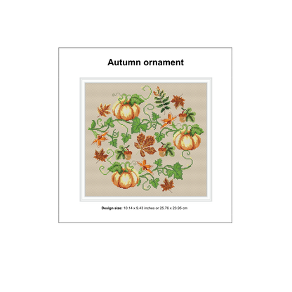 Fall cross stitch pattern, Halloween, Fall cross stitch PDF, Thanksgiving, Autumn Season Hand Embroidery. Modern counted cross stitch chart.