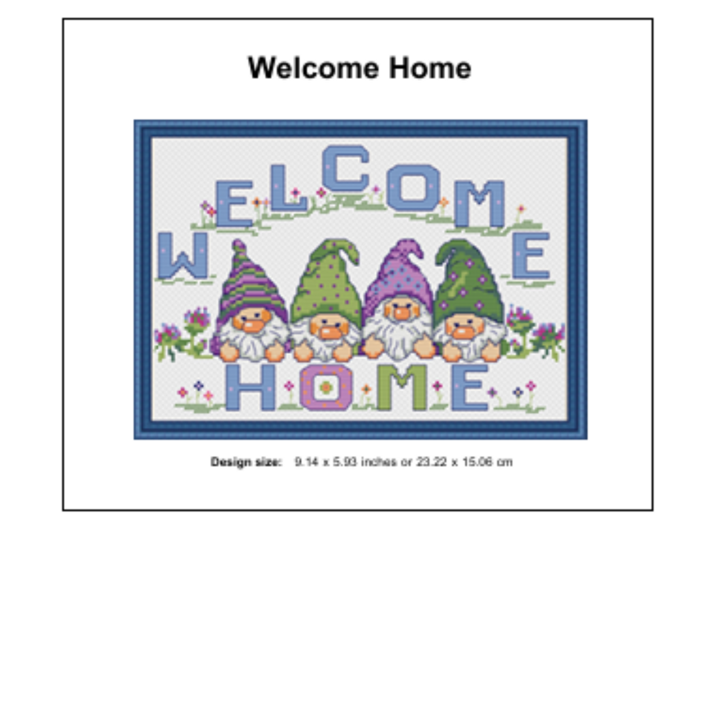 Welcome Home Gnomes Cross Stitch PDF | Instant Download | Cute Counted Cross Stitch Chart | Modern Cross Stitch
