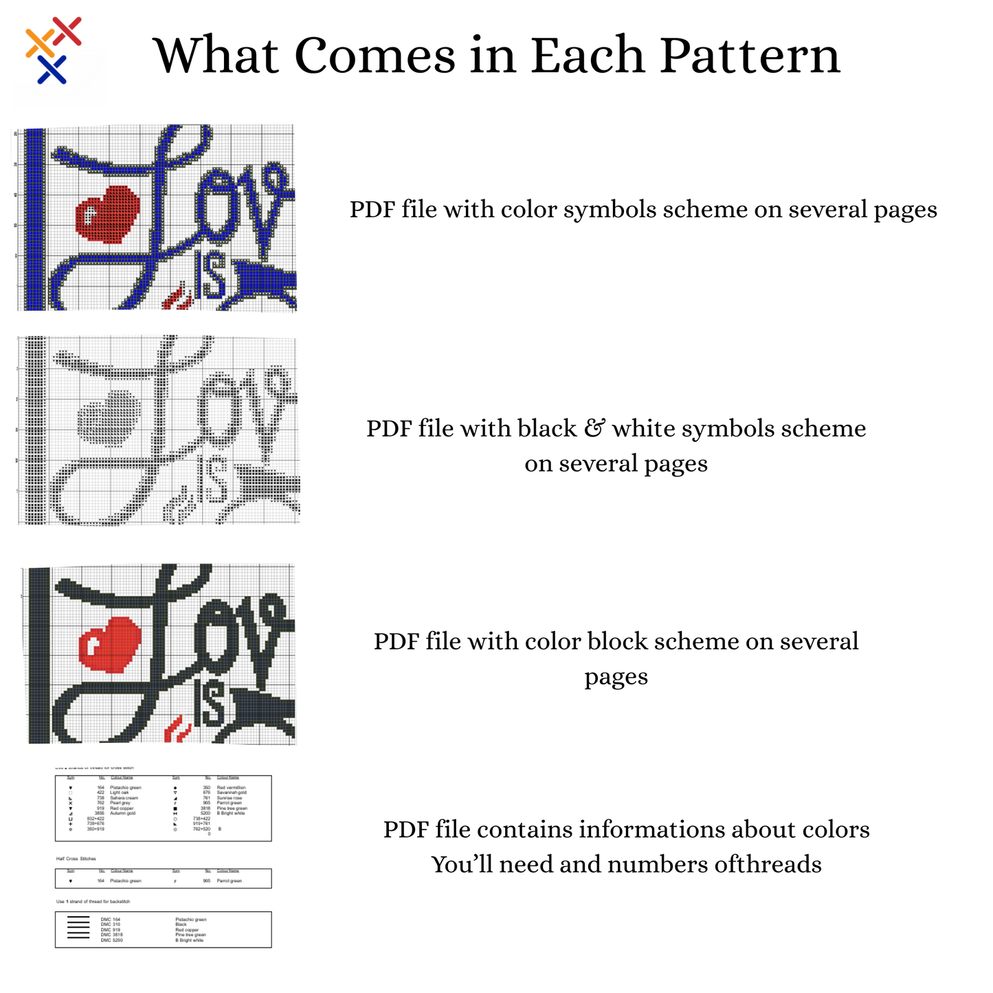 Love and Coffee cross stitch pattern | Cross Stitch Pattern PDF Downloadable Needlework Chart Digital Download
