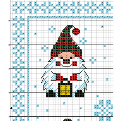 Christmas gnome, Cross stitch, Christmas cross stitch, Gnomes cross stitch, Modern cross stitch