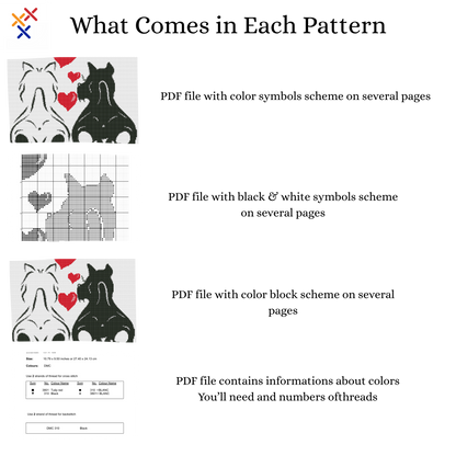 Puppy Love cross stitch pattern, gift for dog or puppy lover, simple quick counted cross stitch, instant download PDF