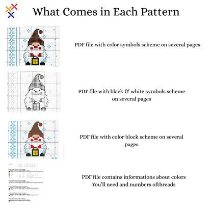 Christmas gnome, Cross stitch, Christmas cross stitch, Gnomes cross stitch, Modern cross stitch