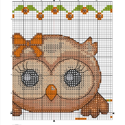 Owl Cross Stitch Pattern PDF - Baby Birth Announcement Sampler - Instant Download