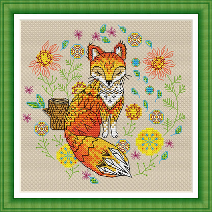 Autumn Fox Animal Counted Cross Stitch Pattern |Instant Download PDF