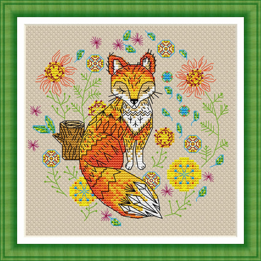 Autumn Fox Animal Counted Cross Stitch Pattern |Instant Download PDF
