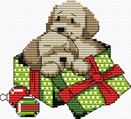 Christmas Gift Counted Cross Stitch | PDF cross stitch pattern | Holiday Digital cross stitch chart