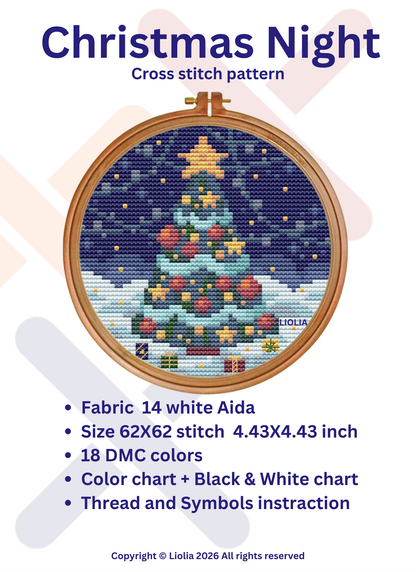 🎄 Retro Pixel Christmas Tree Cross Stitch Pattern | Digital Download