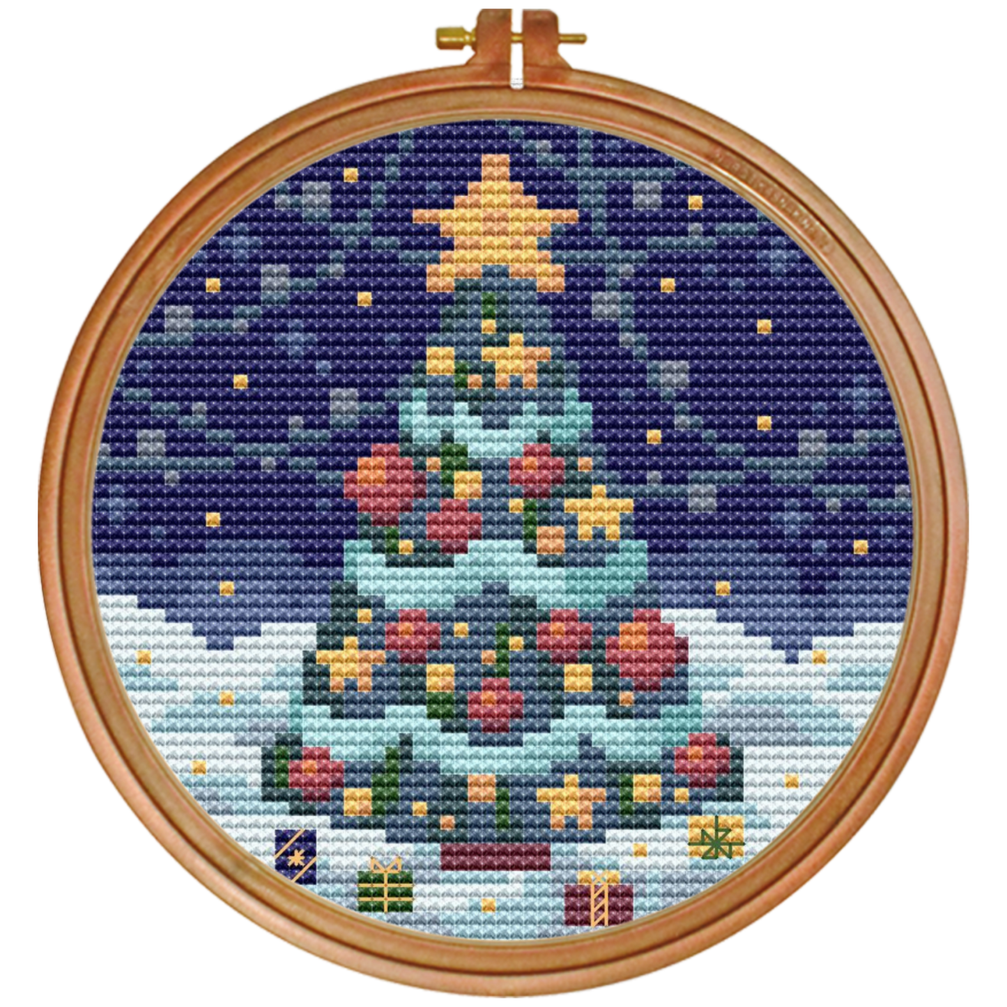 🎄 Retro Pixel Christmas Tree Cross Stitch Pattern | Digital Download