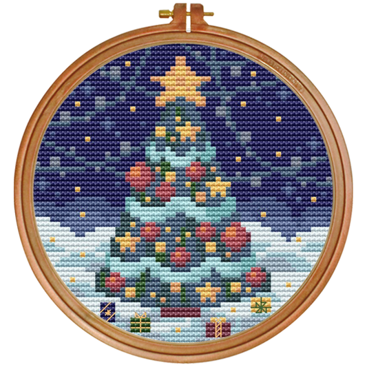 🎄 Retro Pixel Christmas Tree Cross Stitch Pattern | Digital Download