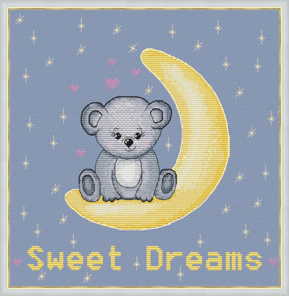 Sweet Dreams Teddy Bear Cross Stitch Pattern