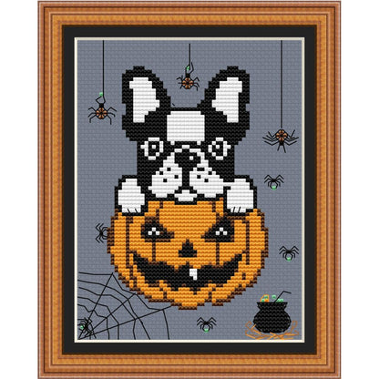 Halloween Time  Animal Cross Stitch Embroidery Needlepoint Pattern PDF Ready For Instant Download