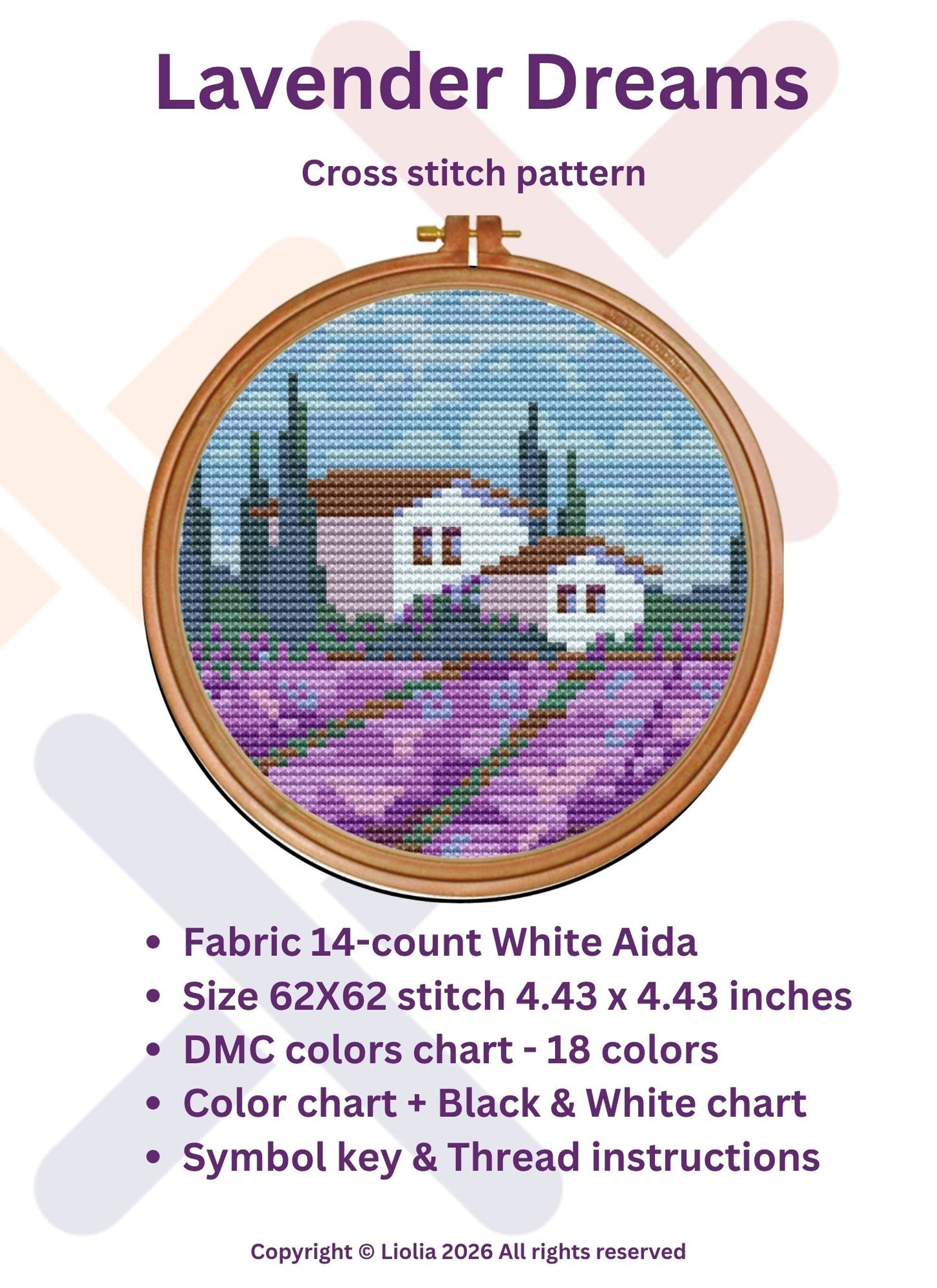 Lavender Dreams Cross Stitch Pattern