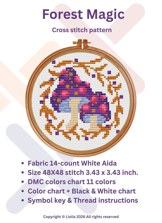 Forest Magic Cross Stitch Pattern 🍄