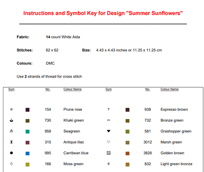 Sunflower Sky Cross-Stitch Pattern - Circular Floral Design PDF Download
