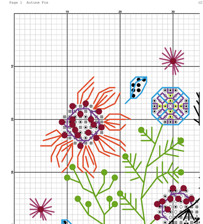 Autumn Fox Animal Counted Cross Stitch Pattern |Instant Download PDF