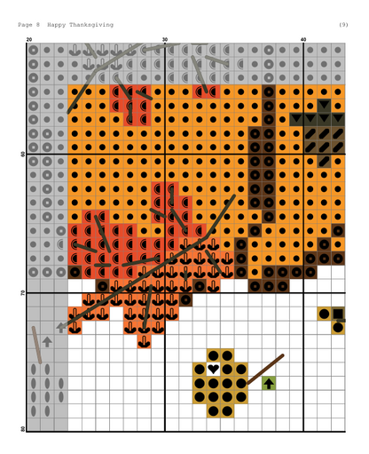 Happy Thanksgiving |Fun Animal cross stitch Pattern | Digital download