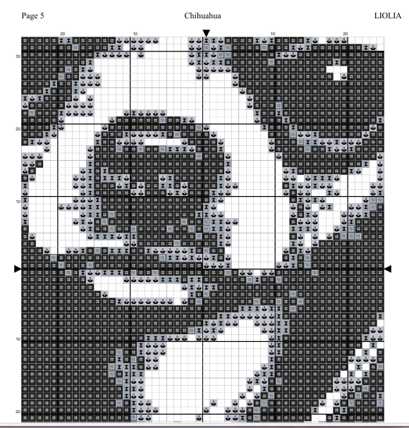 Chihuahua Counted Cross-Stitch Pattern, Dog Cross Stitch Pattern, Monochrome Cross Stitch, Instant PDF Download