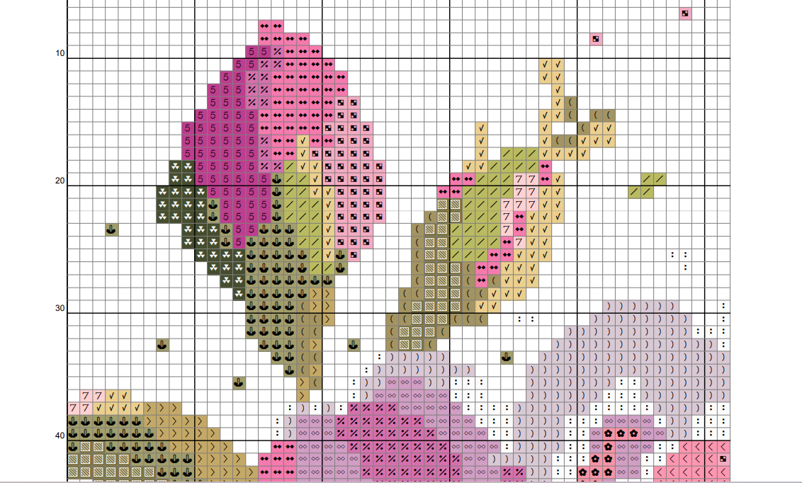Hummingbird Cross Stitch Pattern. Floral cross stitch design