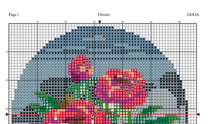 Beautiful Roses Circle Cross Stitch Pattern - Floral Design Kit