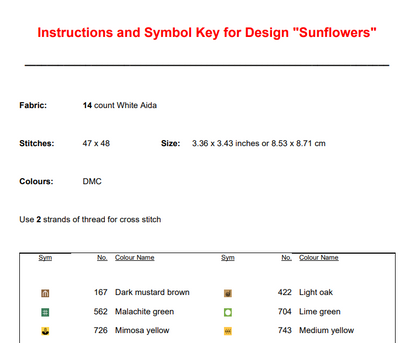 Little Sunflower Cross Stitch Pattern — FREE Instant PDF Download